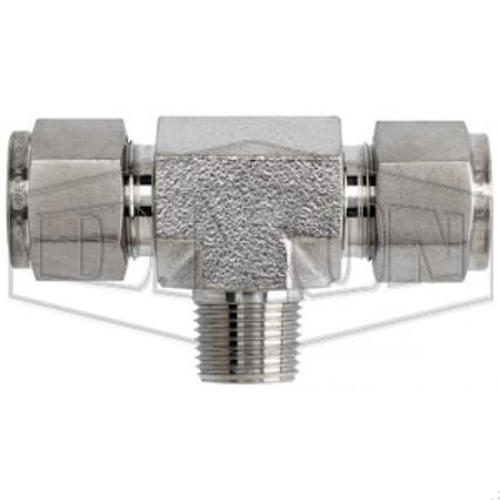 The Right Connection Instrumentation Branch Tee, 1/2 X 3/8 In, Tube X MNPT, 316 SS, Domestic